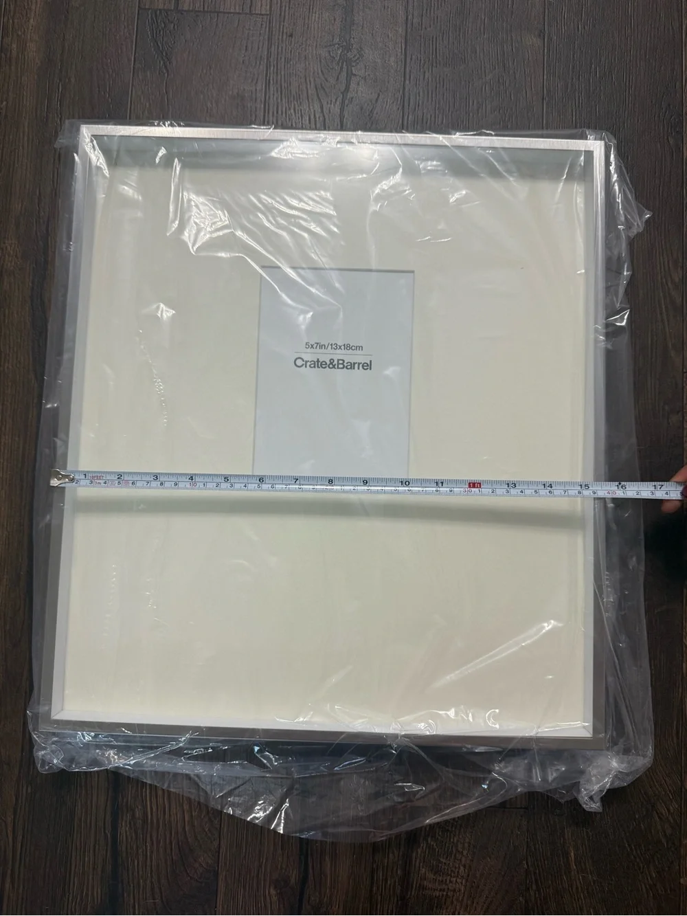 Crate & Barrel Brushed Silver Metal Picture Frame